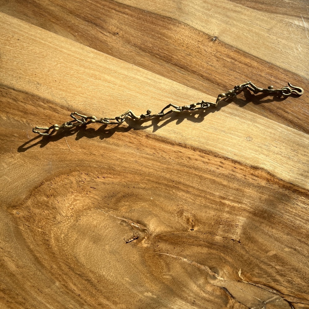 Vintage brutalist figure bronze bohemian bracelet